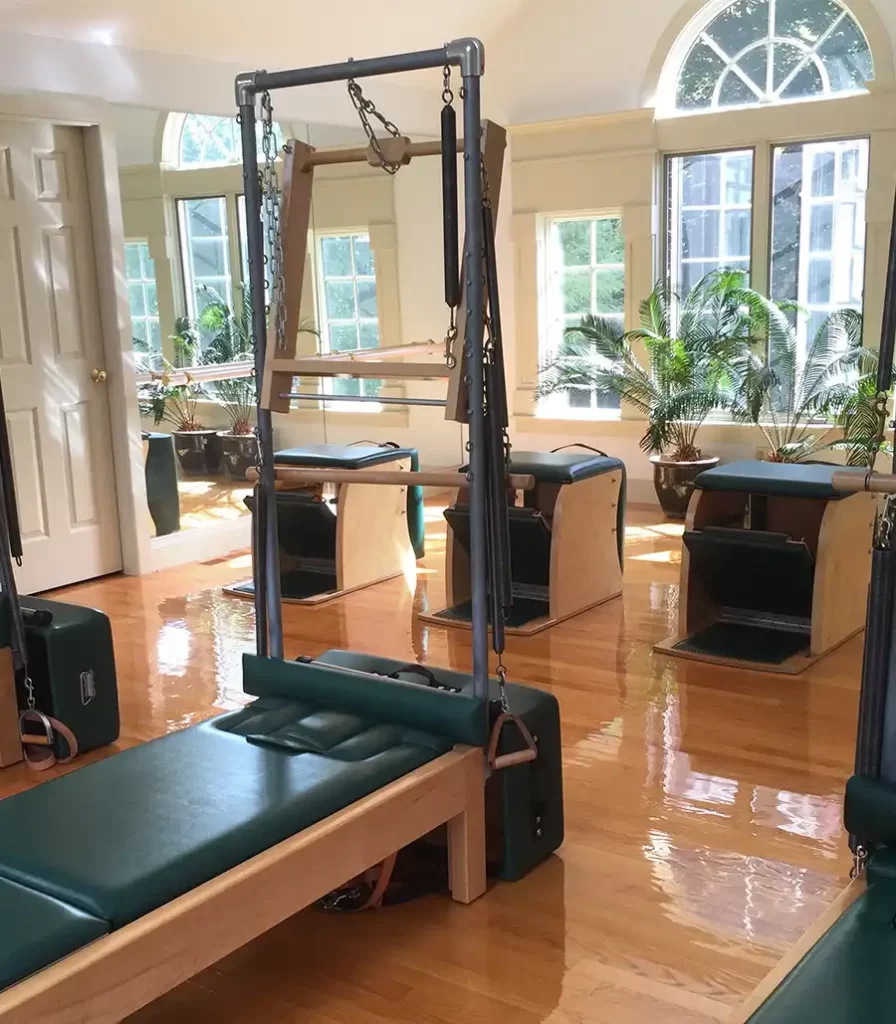 Our Studio 1 is a large bright space on the upper floor of our second building with an oak floor, cathedral ceiling, skylights and a beautiful Palladian window that lets in the morning sun.